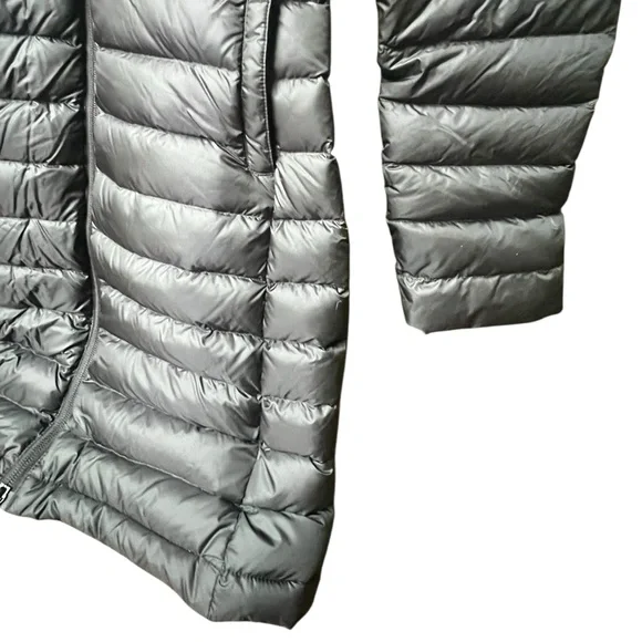 NWOT Sample Fjallraven Snow Flake Parka Goose Down Coat Long Hooded Black Gold - Picture 5 of 12